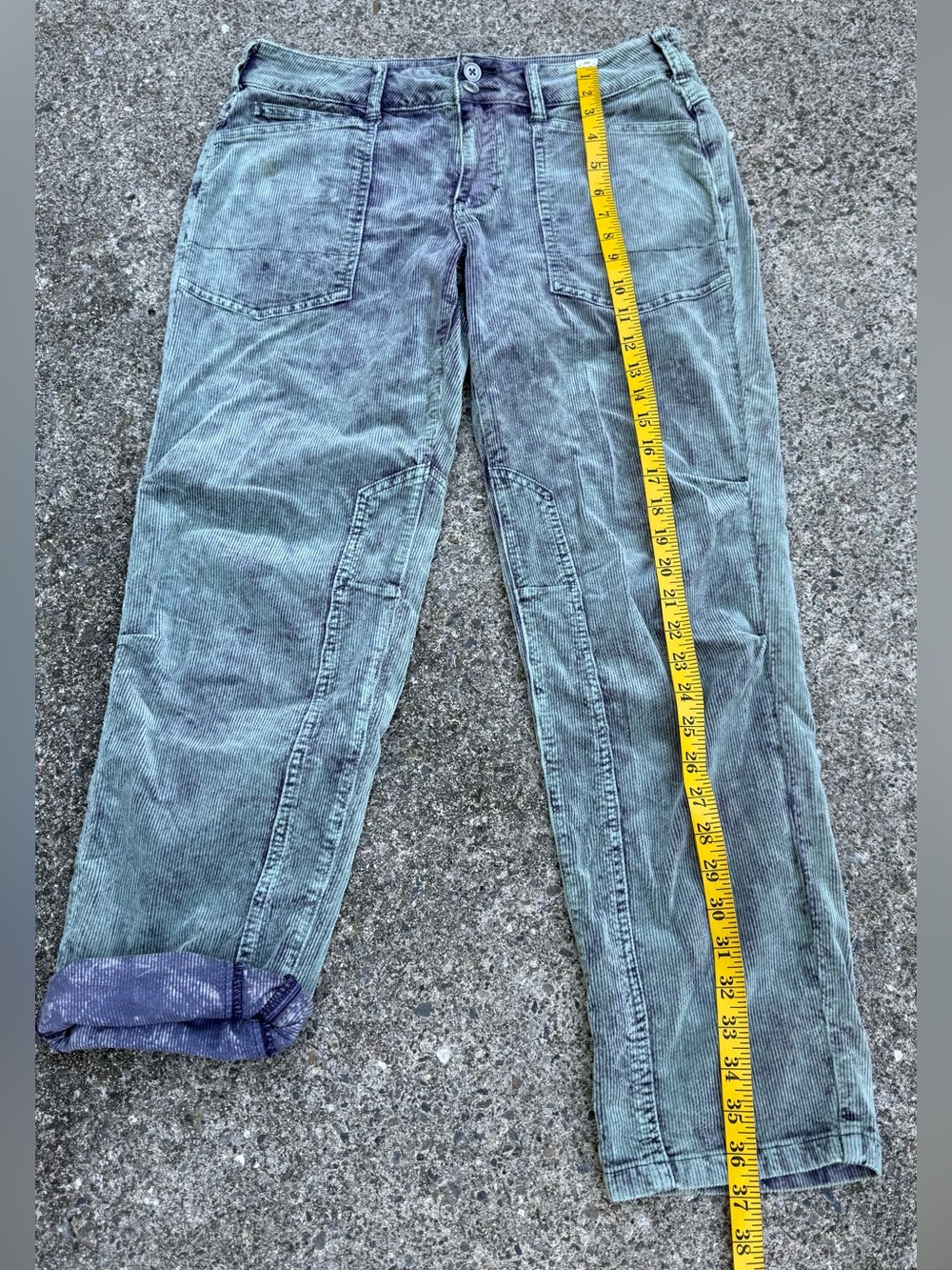 Anthropologie The Wanderer Corduroy Utility Pants Light Green Sage Size 28 - Picture 9 of 13
